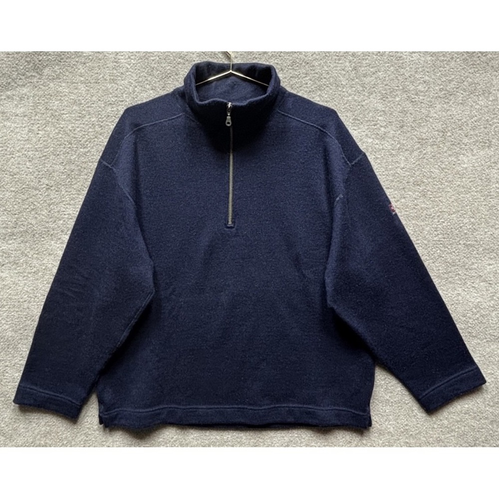 DEVOLD SWEATER ORIGINAL BLAATROIER 1/2 ZIP MENS XL BLUE DEEP‎ MARINE 100% WOOL